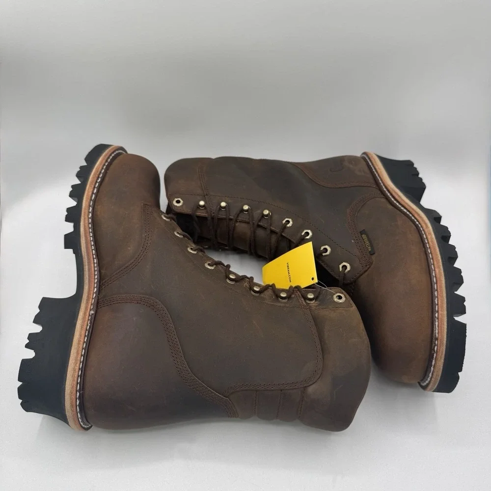 Chippewa Logger Boots Men's Size 11 E Wide Tan Waterproof Leather Steel Toe
